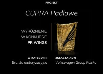 Wyróżnienie za projekt CUPRA Padlowe w konkursie PR Wings